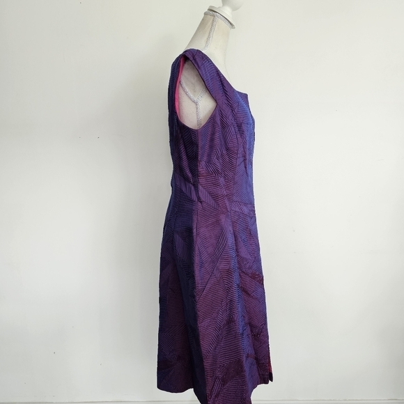 Pentimento Purple Iridescent Crinkle Sheath Dress - Picture 8 of 10